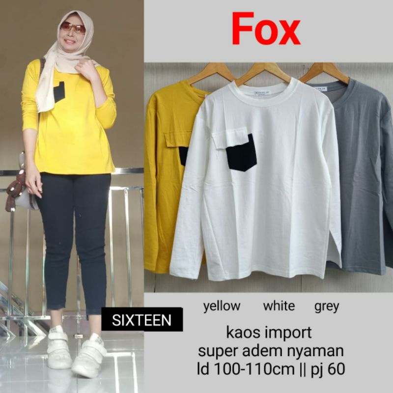 FOX BLOUSE KAOS IMPORT BY SIXTEEN