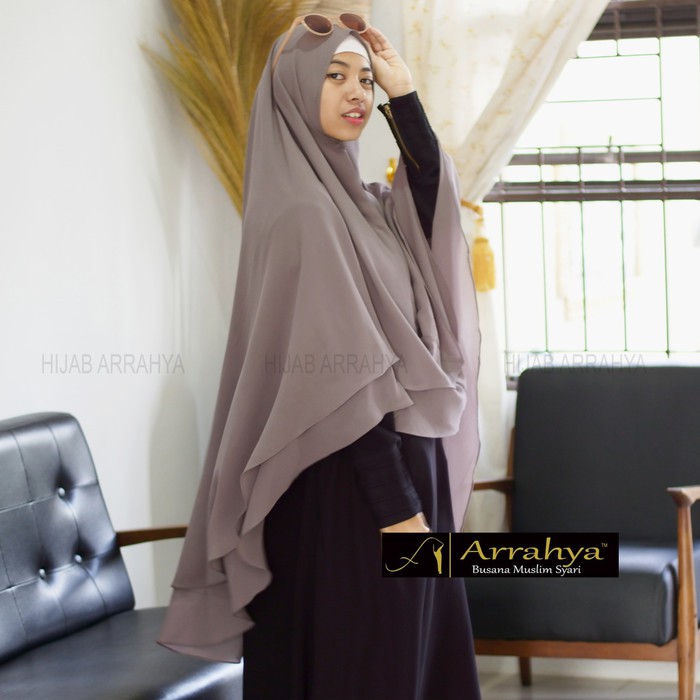 Arrahya original khimar syari non pet ceruty 2 layer hq