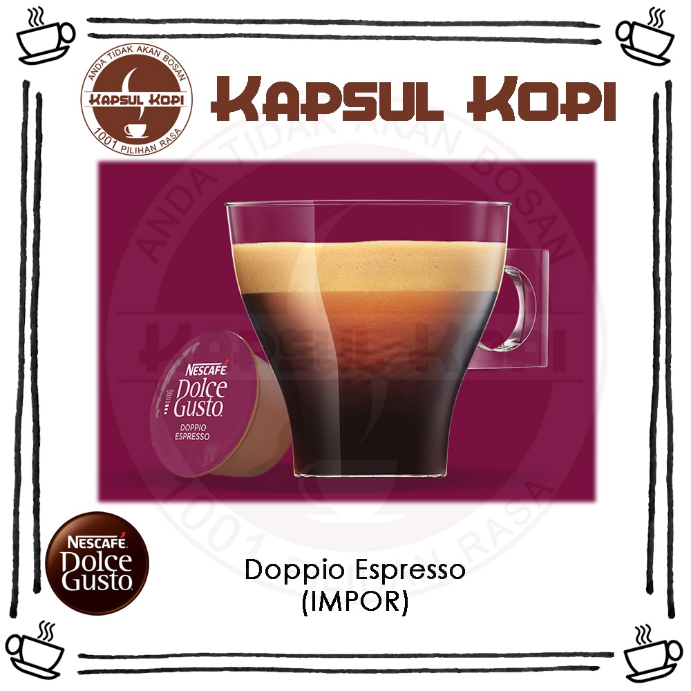 

Paket 8 Kapsul Kopi Doppio Espresso Impor Nescafe Dolce Gusto Coffee