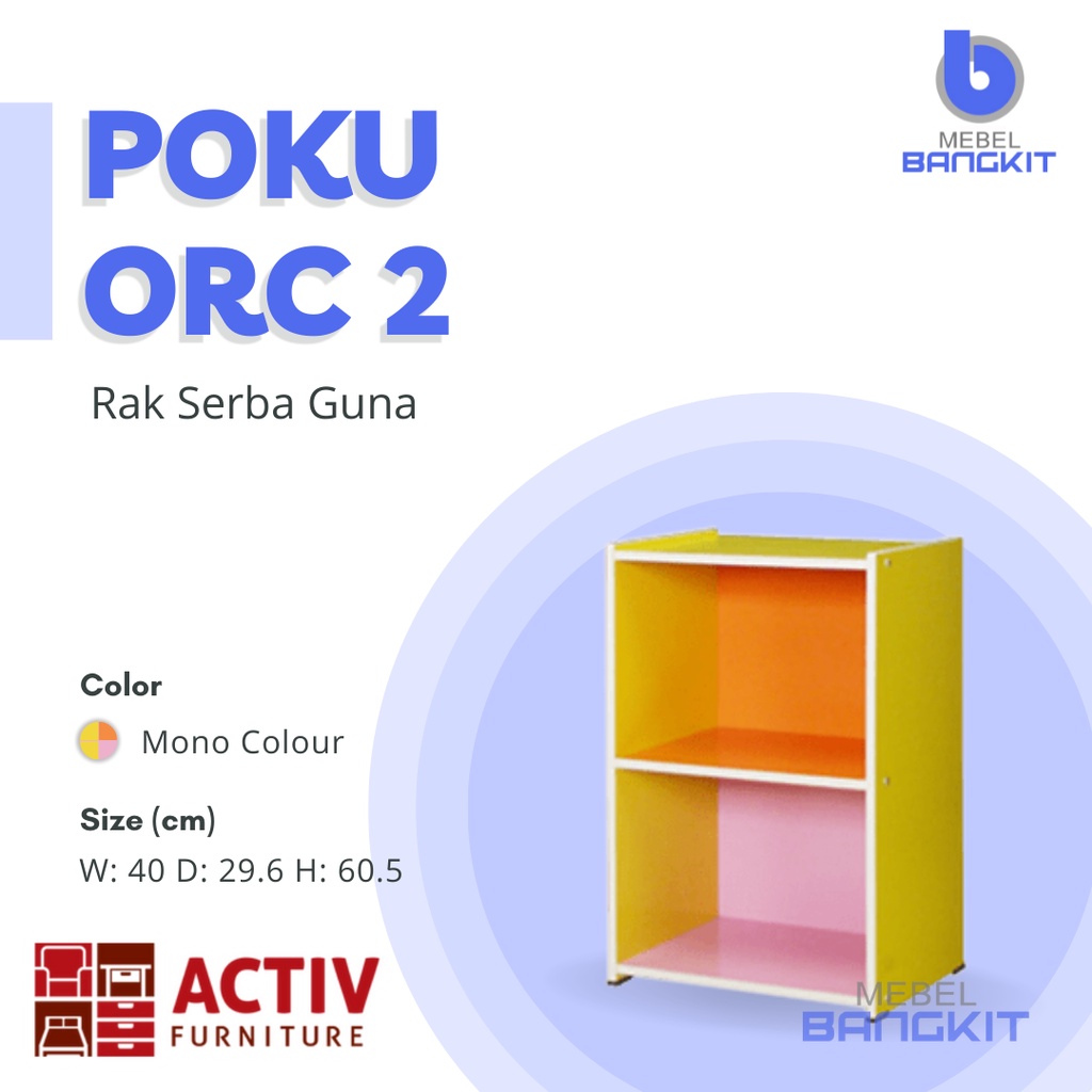 Rak Serba Guna POKU ORC 2 ACTIV (RSG susun, 2 tingkat, simple) - wardrobe lemari pakaian baju susun 
