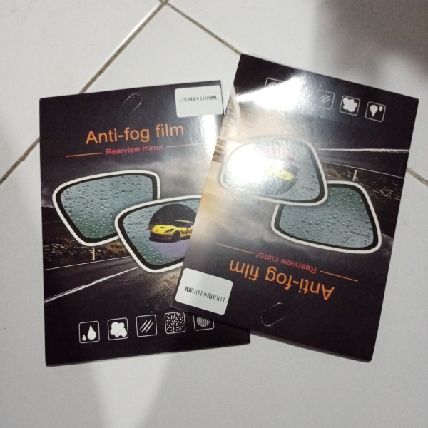 Dapat 2PCS Sticker Anti Fog Spion BULAT Mobil Universal 100X100MM 10cmx10cm/Stiker Kaca Spion Mobil Anti Embun/Stiker Spion Mobil Anti Fog Embun