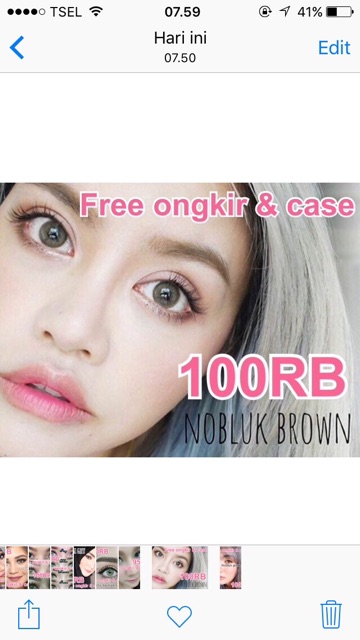 Nobluk &amp; mini nobluk gray brown blue violet green pink softlens