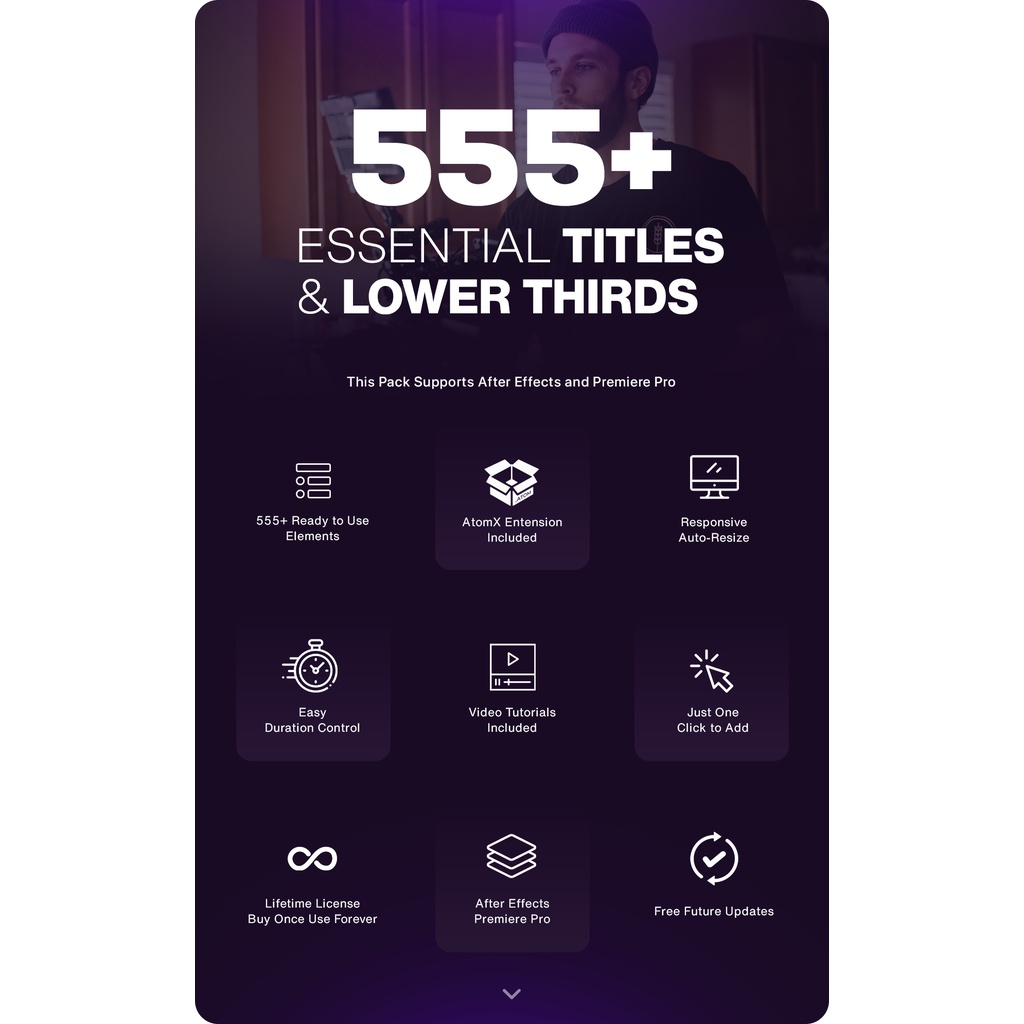 AtomX - 555+ Essential Titles and Lower Thirds - Premiere Pro &amp; After Effect (Extension)