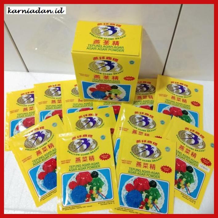 

RAGA-RAGA- TEPUNG AGAR AGAR SWALLOW GLOBE BRAND SACHET 7 GRAM -GNIDUP-NAHAB.