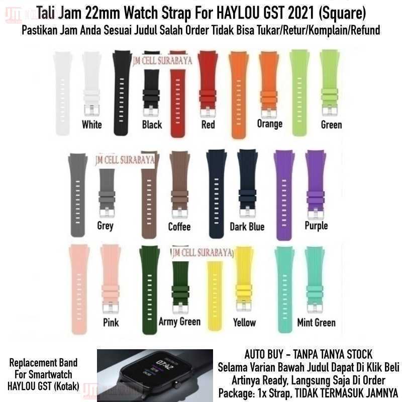 M46 Watch Strap Haylou GST LS09B (Kotak) - Tali Jam 22mm Vertical Rubber Silikon