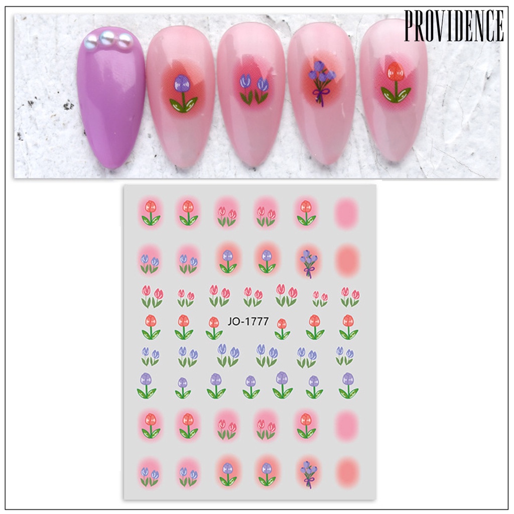 Stiker Kuku Motif Bunga Dengan Perekat Untuk Nail Art