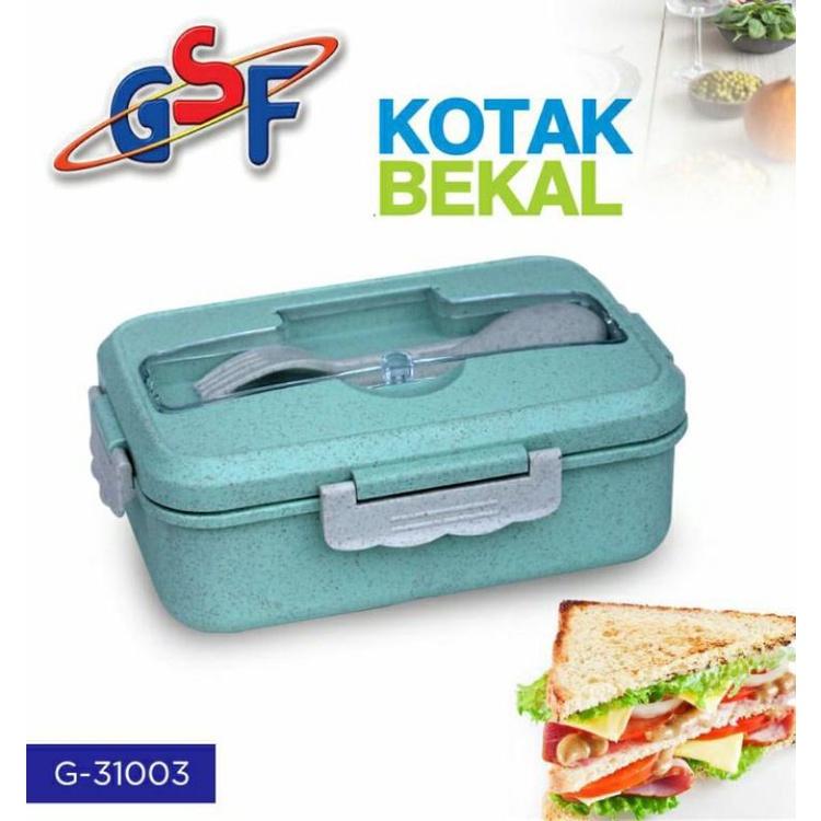 KOTAK BEKAL Makan Kerja Kantor anti ribet GSF 31003 GSF-31003 Tempat Makan Bekal Makan Sekolah Anti bocor 3 sekat, nasi sayuran lauk pauk