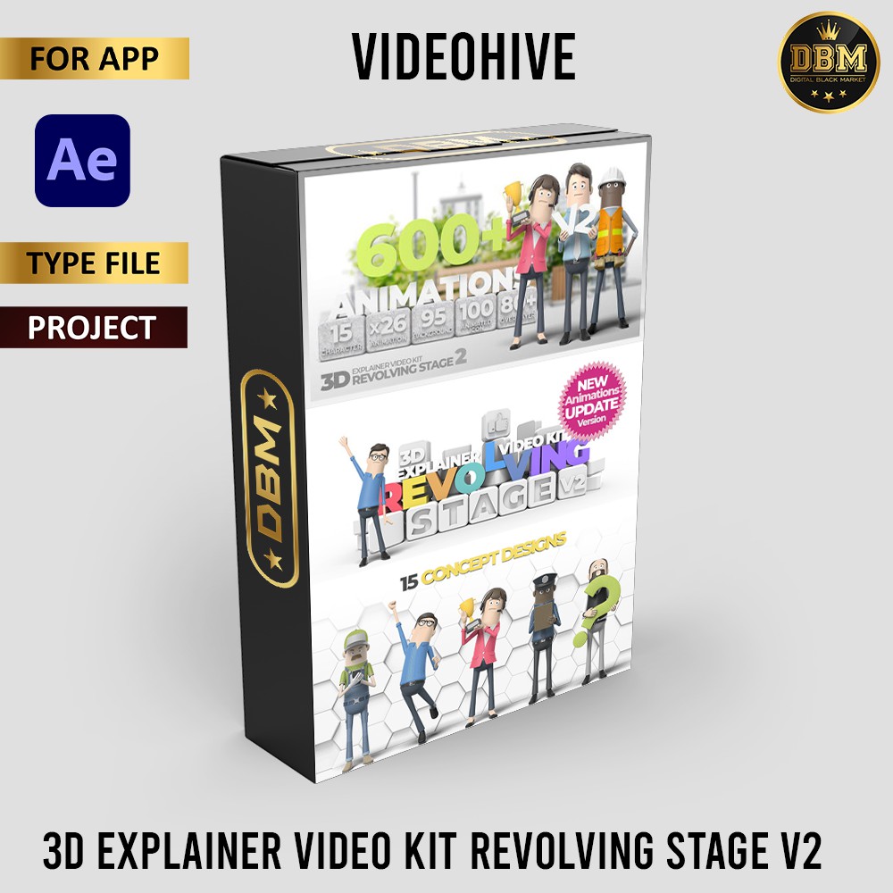 3D Explainer Video Kit Revolving Stage V2 - After Effects Project Files