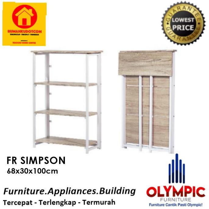 Rak Buku Kayu - Rak Kabinet - Rak Buku - Fr Simpson - Olympic Kaktiara_