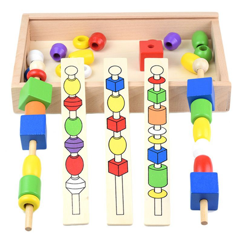 MAINAN EDUKASI BEADED PUZZLE BOX / PUZZLE MONTESSORI MERONCE KAYU