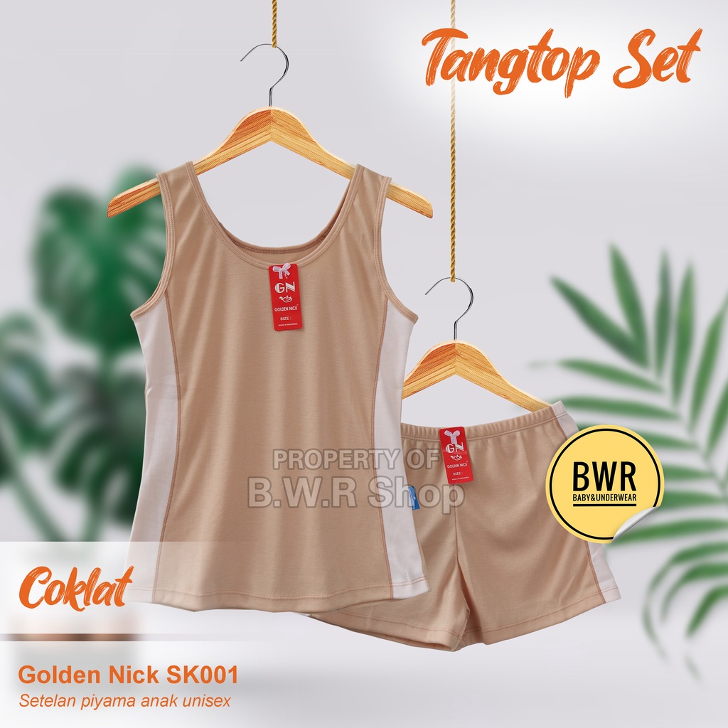 Setelan Tangtop Golden Nick SK001 / SK002  SK 001  SK 002 Tang Top + Celana Basic Muda Setelan Daleman Wanita | Bwr