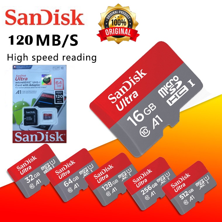 Sandisk Micro SD 64GB 100MBps MicroSD 64 GB 100 MBps Memory Card