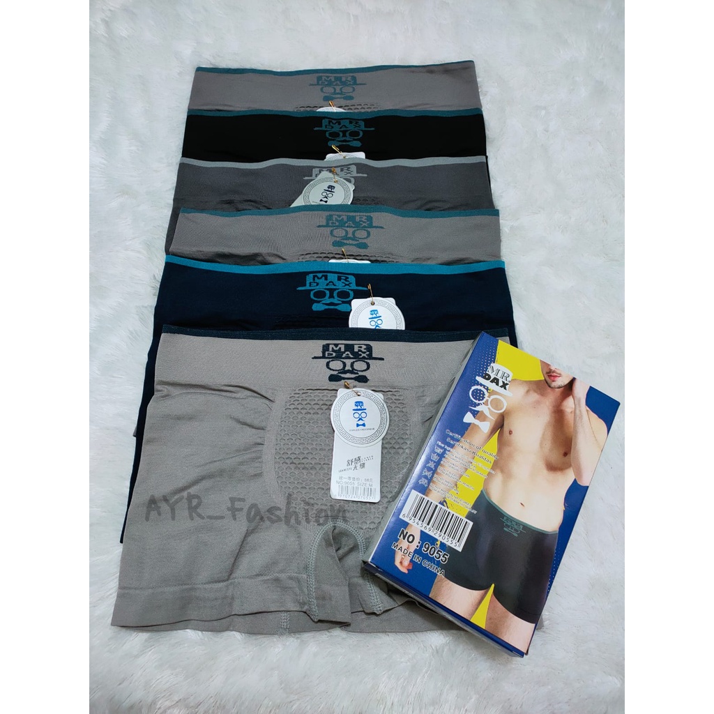 3 Pcs - MR DAX | Celana Dalam BOXER Pria Seamless Rajut / CD Cowok Laki - Size M,L,XL,XXL - MR DAX 2