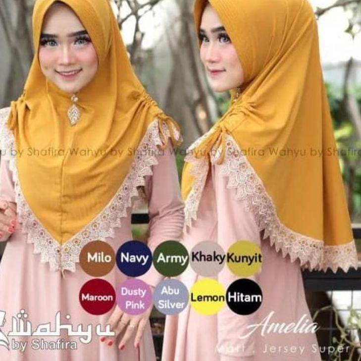 Muraaaahh.. AMELIA RENDA••Hijab instan••Hijab Renda••Kerudung instan Jersey
