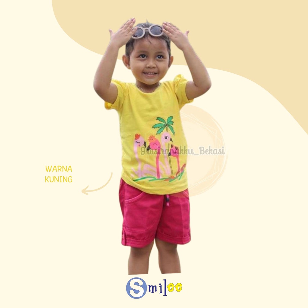 Setelan Anak Cewe Kuning Angsa Size 1,2,3thn Murah