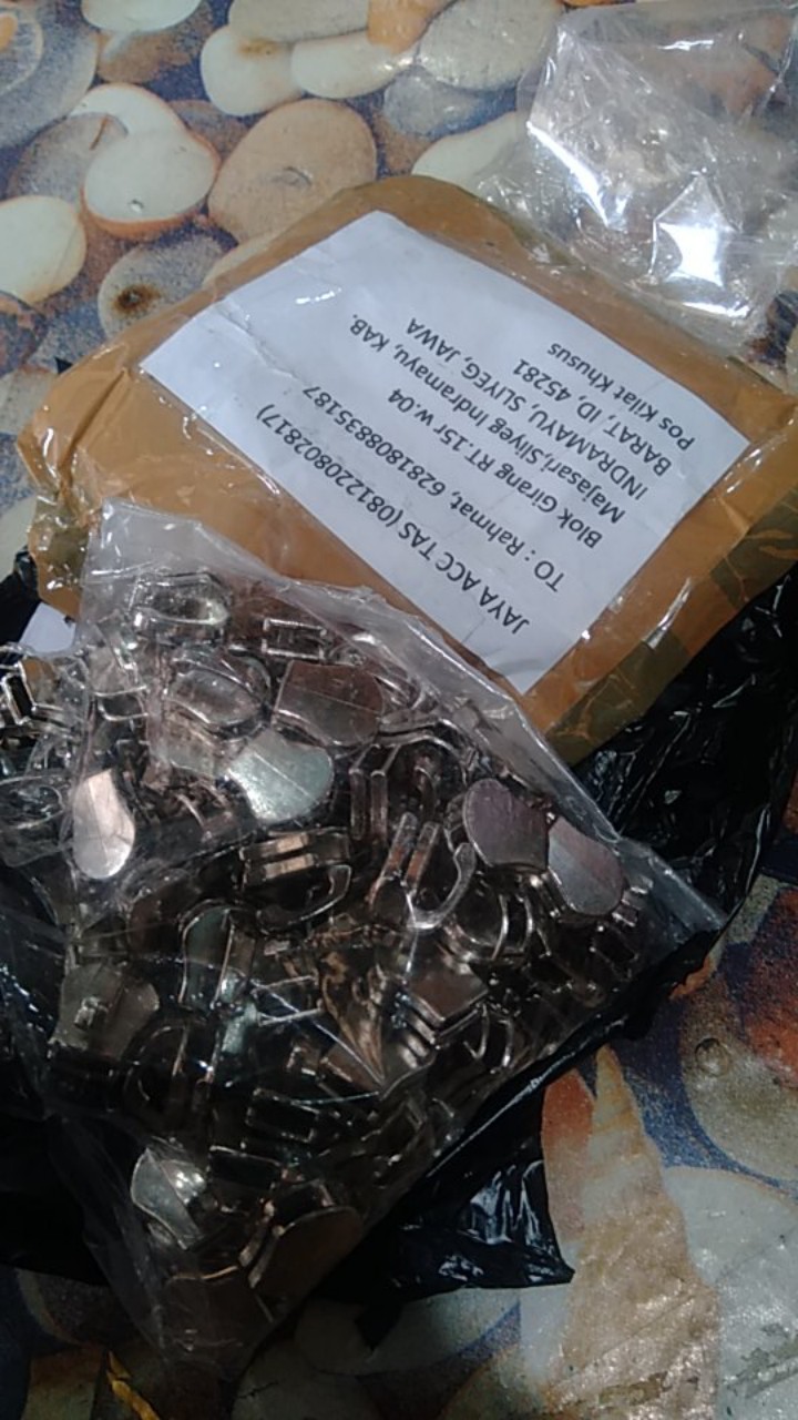 Kepala Resleting No 5 Gigi Besi Gundul Nikel