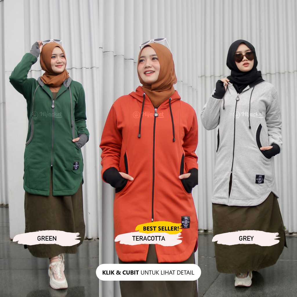 ✅Beli 1 Bundling 4✅ Hijacket ELEKTRA Original Jacket Hijaber Jaket Wanita Muslimah Azmi Hijab-3