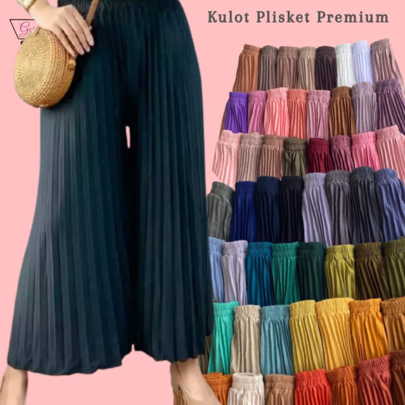 Kulot plisket / Kulot plisket premium / Highwaist Kulot Plisket / Kulot plisket premium jumbo m fit to xxl-1
