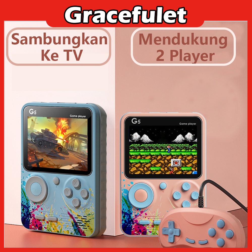 Hot sales Game boy game console Portable Game Player Built-in Classic 500 Games Connect to TV or Gamepad 1000mAh 1 Player/2 Player Hadiah yang sempurna gameboy(Hanya beberapa game dua pemain yang dapat menggunakan stick)