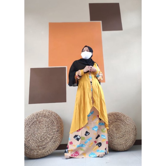 Sabira Dress/Gamis Rayon Best seller/Dress outer Set/Dress syari rayon murah