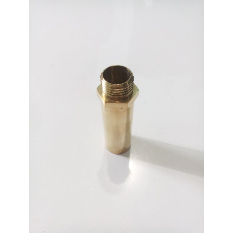 Sok kran Panjang Drat luar 1/2&quot; × Drat dalam 1/2&quot; KUNINGAN 60mm