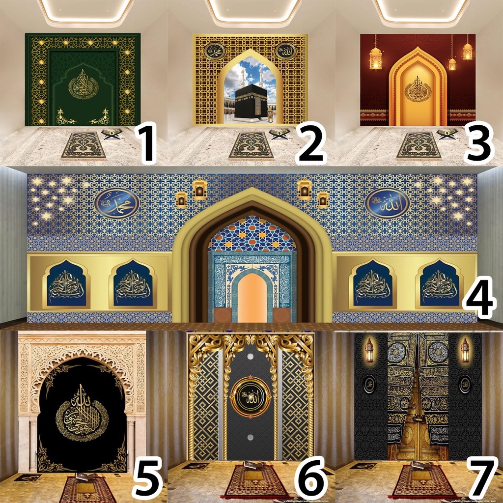 Wallpaper 3D Custom Dinding Wallpaper Dinding Mihrab Wallpaper Custom Dinding 3D Mihrab Masjid Ramad