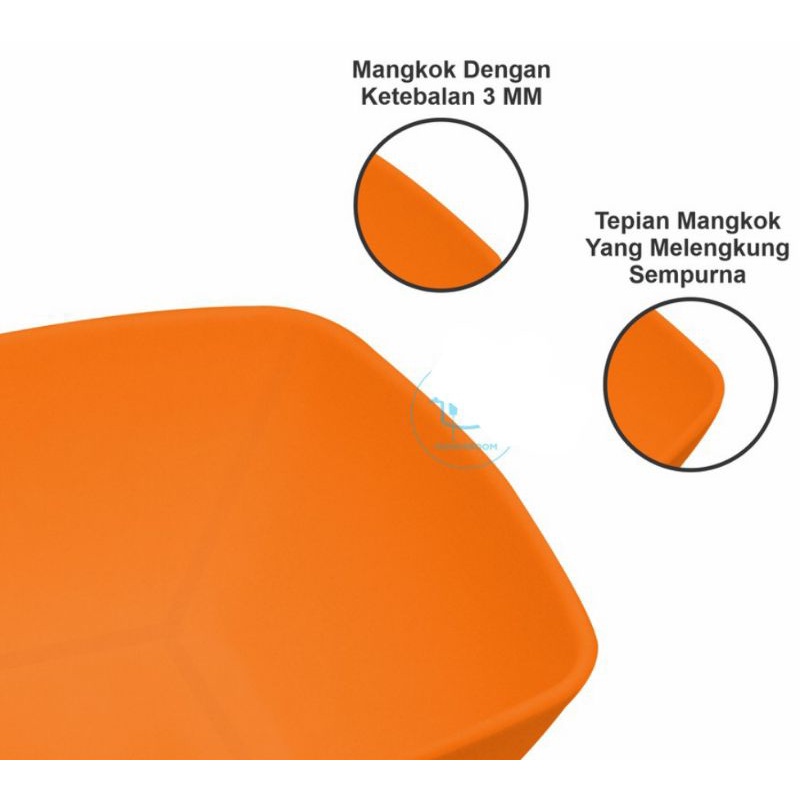 Mangkok Segi Canaya M Diameter 15cm Mangkuk Plastik Lentur Mewah