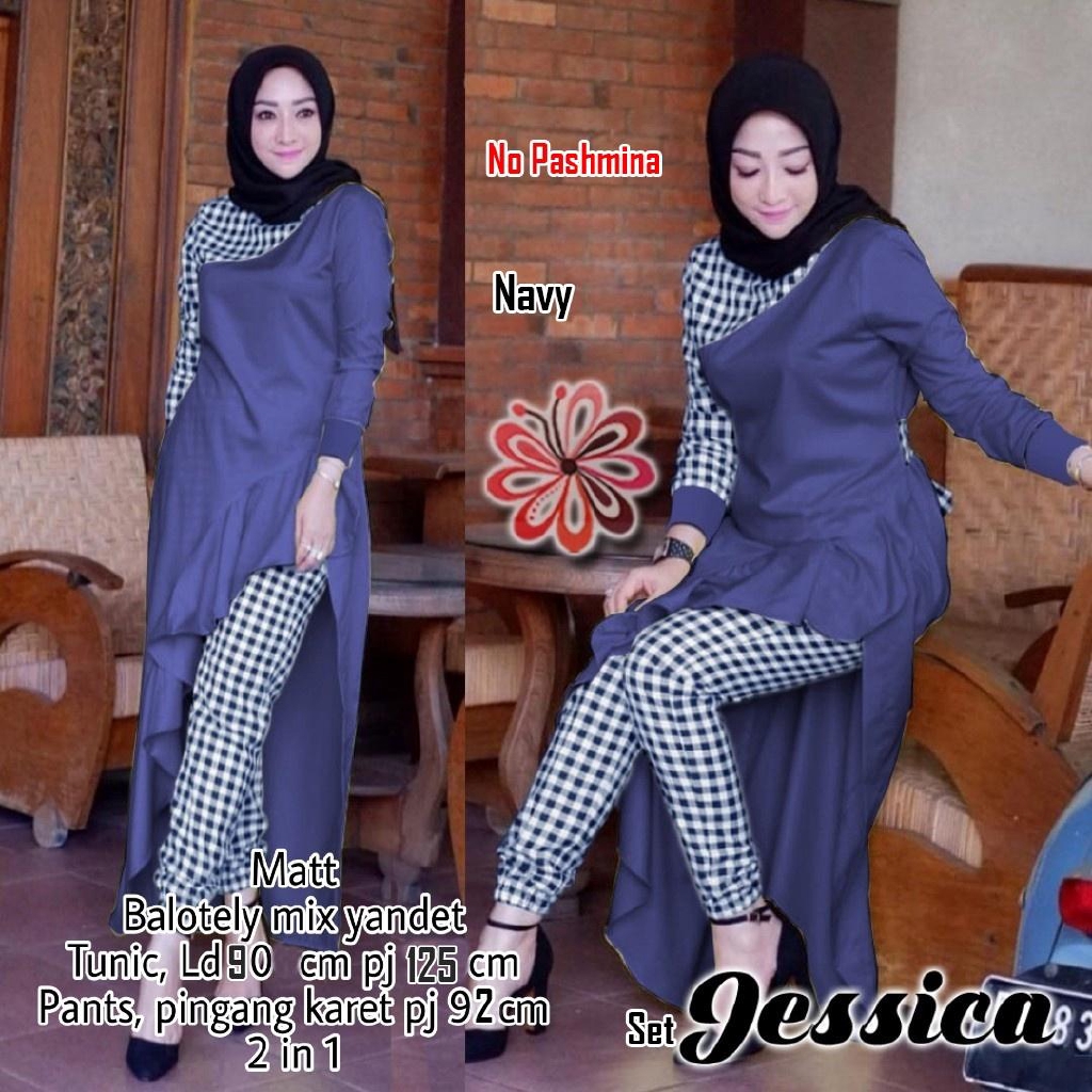 Baju Muslim / Baju Wanita / Baju Kurung / Setelan baju dan celana / Baju Terusan / Set Jesicca