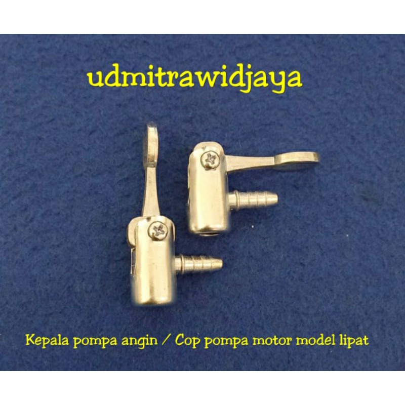 Cop pompa angin model lipat kepala pompa nepel cop pompa ban sepeda pentil motor mobil schrader material besi chrome neple nepel cop pompa sepeda gowes sepeda motor