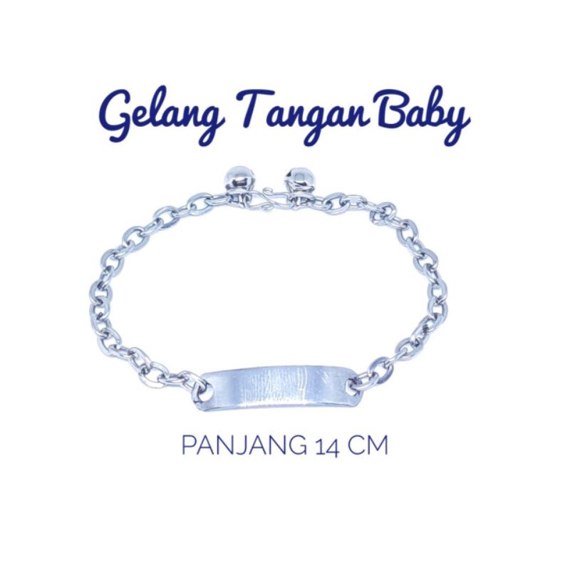 Gelang Tangan Monel Kalung Monel Gelang Kaki Monel Rantai Baja Putih Bayi Anak Custom Nuri Ukir Nama Ibu Dan Anak Couple