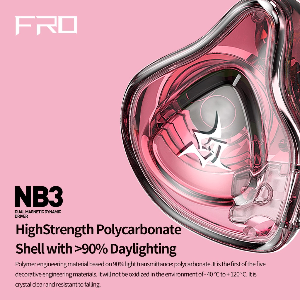 FRO NB3 Dual Magnetic Dynnamic Driver In Ear Monitor HiFi Earphone