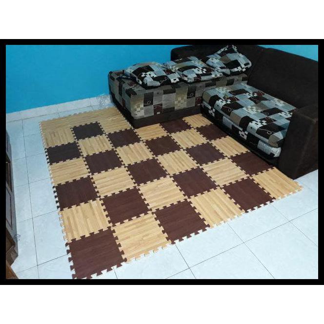 Matras/Tikar/Karpet/Puzzle Alas Lantai Evamat/Evamat Motif Wooden
