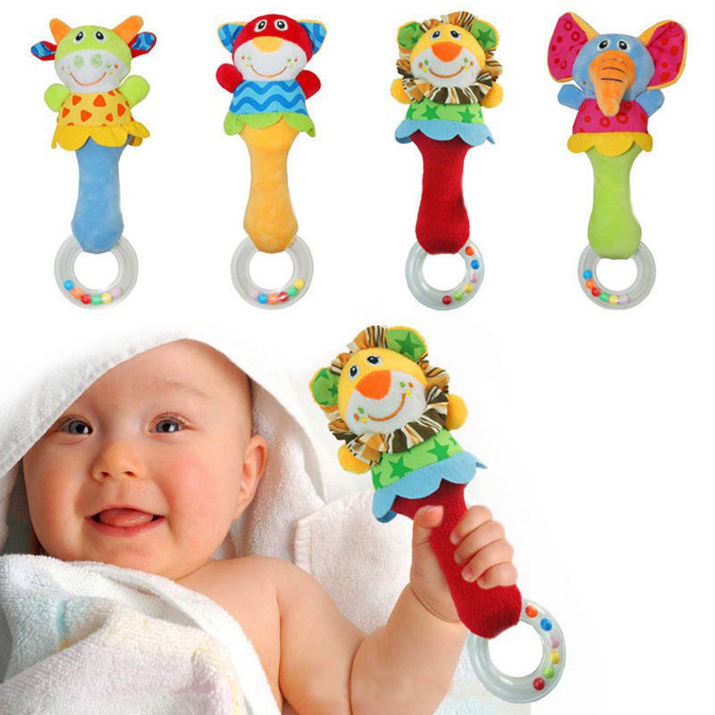 Rattle Stick Baby Cans Mainan Kerincingan Bayi Model Boneka Hewan