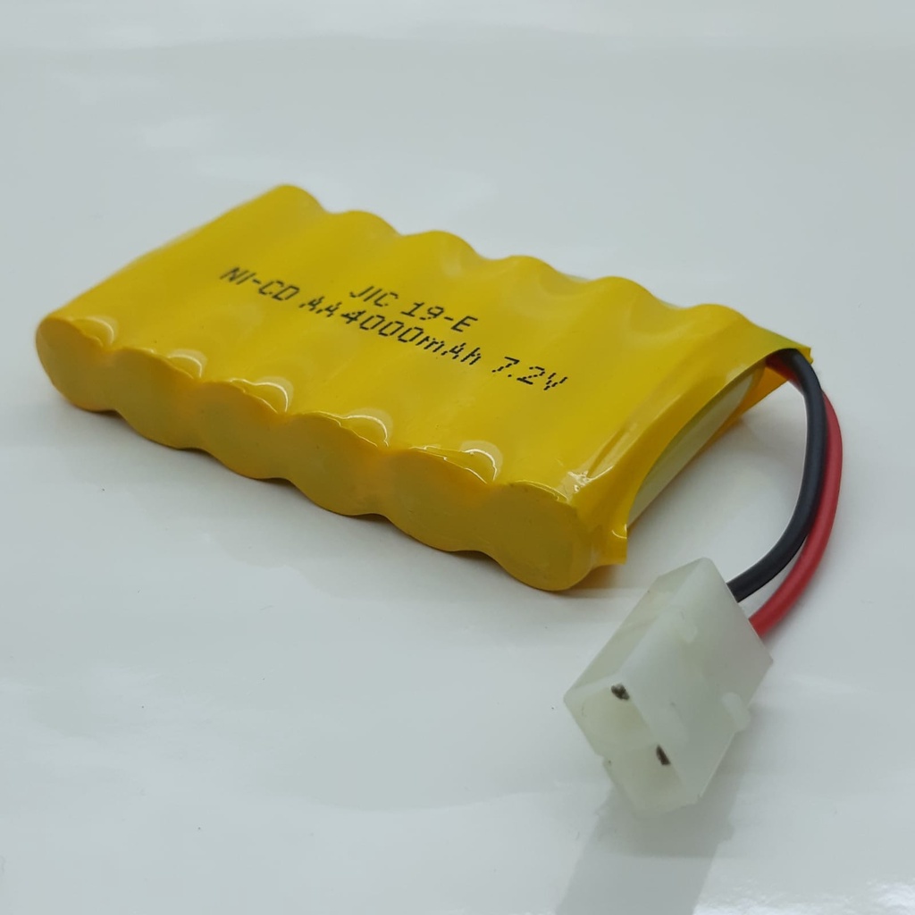 Baterai RC/Baterai Mobil Remot Ni-Cd 7.2volt - 4000mAh Soket Putih Model Sejajar