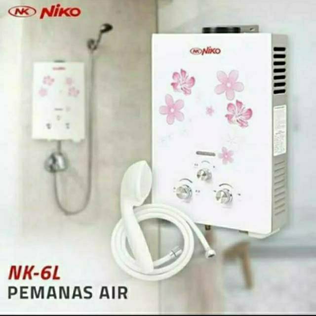 Niko , NK-6LN/6LN2  Putih . Water Heater , Water heter , Water hiter , Pemanas air , Niko Gas