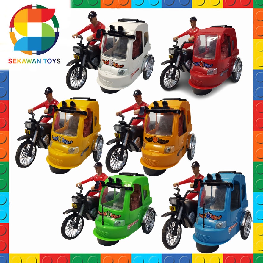 Sekawantoys Mainan Anak Becak Motor Indonesia Lampu dan Musik TERMURAH!!! 858B