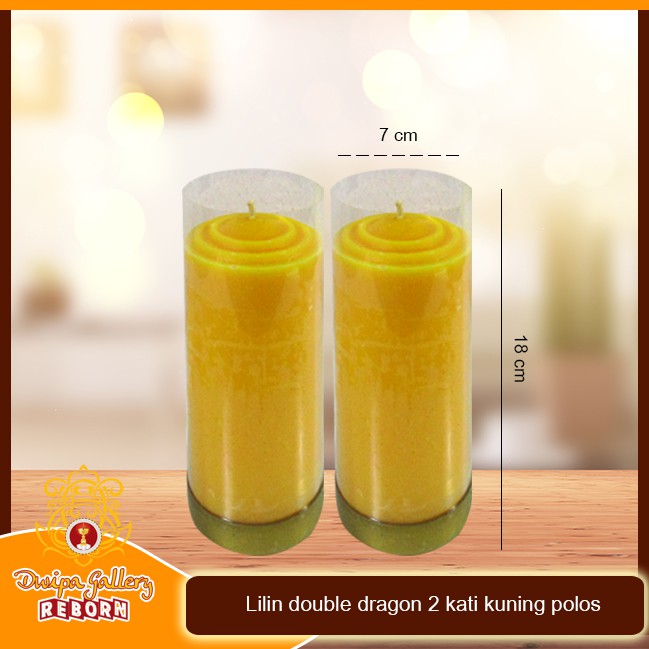 Lilin Puja Sembahyang Double Dragon 2 Kati Kuning Polos