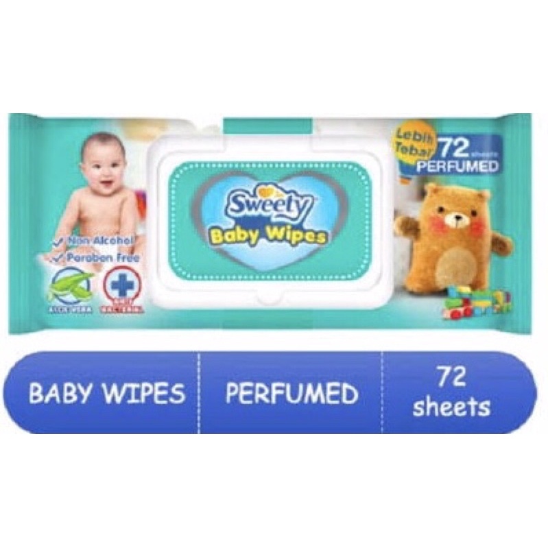 Sweety Tisu basah Baby Wipes 72 sheets | Tisu Basah Bayi Sweety Baby Wipes Tisu Basah 72sheet