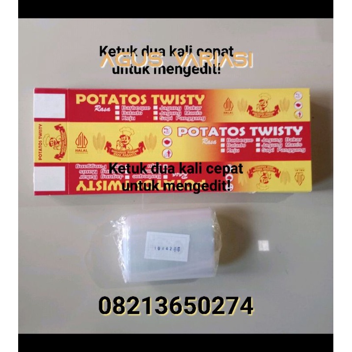 

satu paket kertas kentang ulir+kantong plastik kentang ulir harga promo.