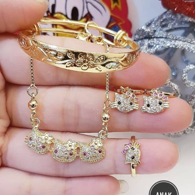 Xuping set perhiasan anak lapis emas 24k 1527k