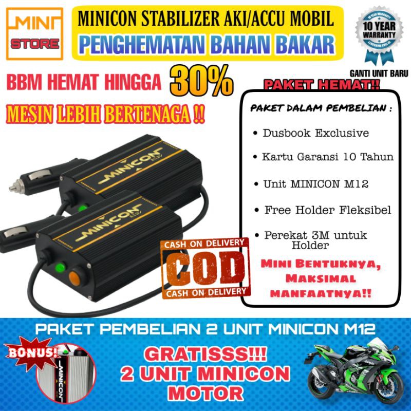 MINICON VOLTAGE VOLT STABILIZER AKI ACCU PENGHEMAT BAHAN BAKAR MOBIL ASLI ORIGINAL GARANSI 10 TAHUN