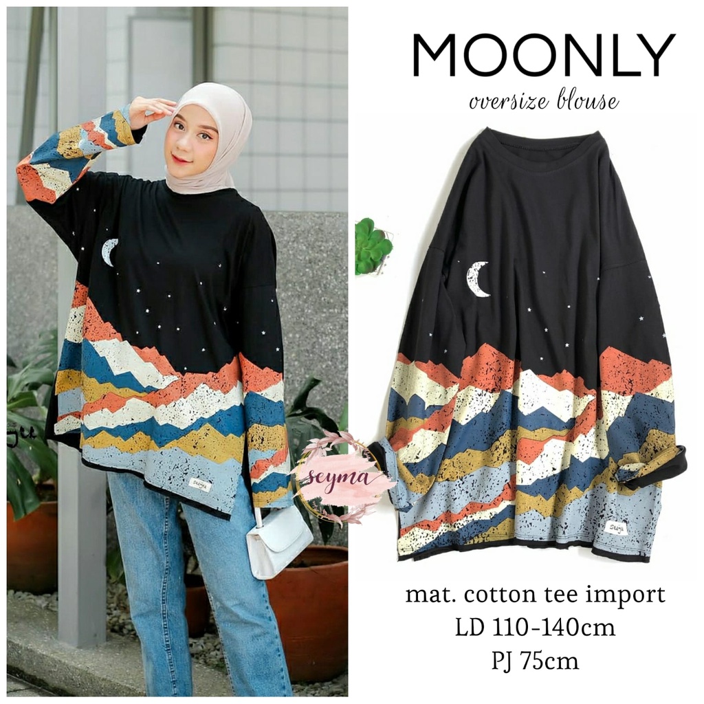 MOONLY OVERSIZE BLOUSE KAOS ORI SEYMA