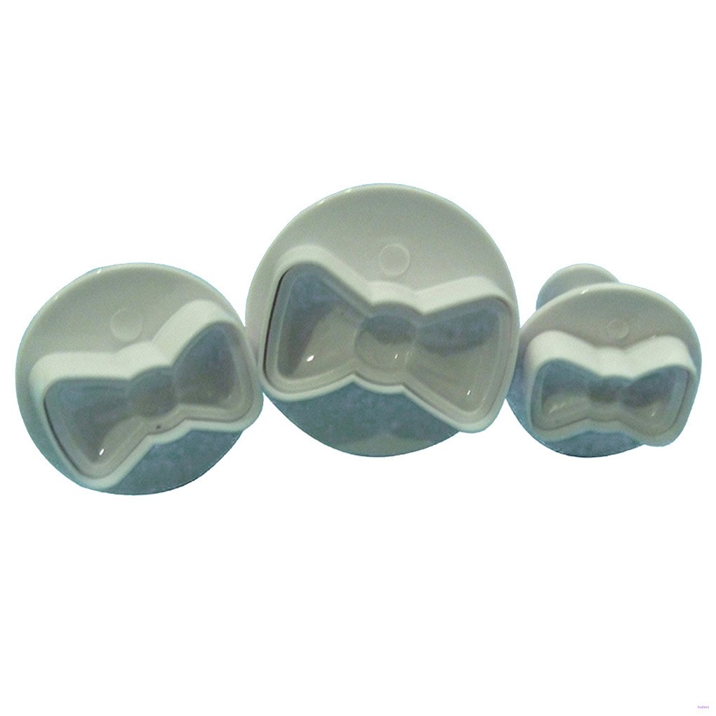 3pcs Cetakan Pemotong Adonan Kue Desain Pola Pita Bahan Plastik
