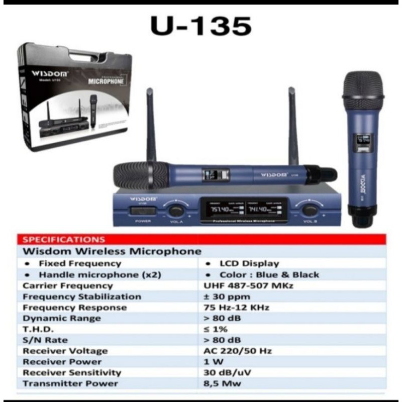 mic wireless wisdom u135 original