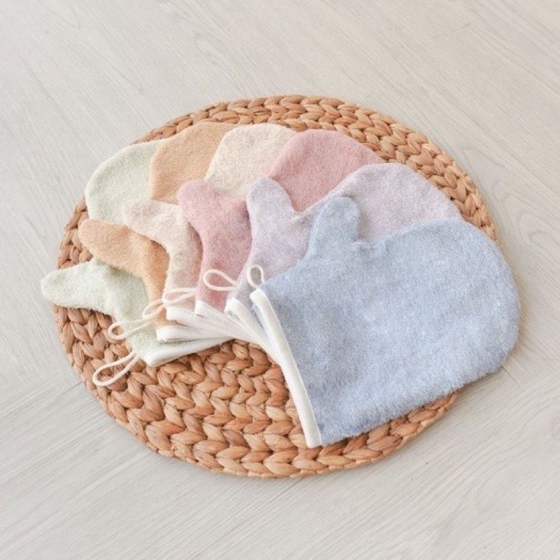 LITTLE PALMERHAUS WASH MITT (DIJUAL 1PCS) - WASLAP BAYI COTTON BAMBOO - SARUNG TANGAN MANDI