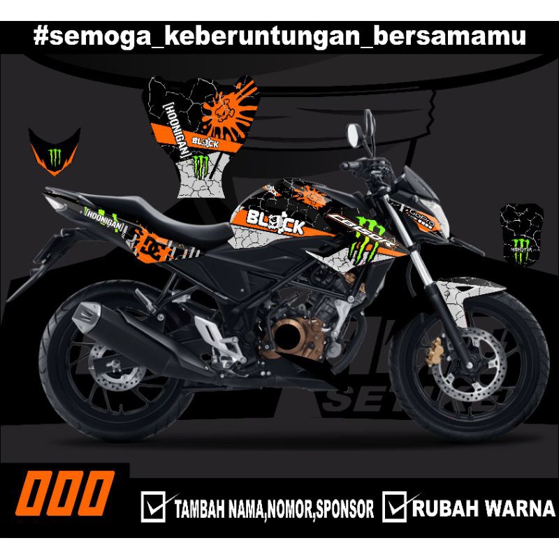 decal stiker setiker cb150r 000 monster energy keren murah laminasi glosy/doff