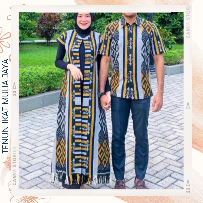 baju couple batik tenun sarimbit kemeja dress