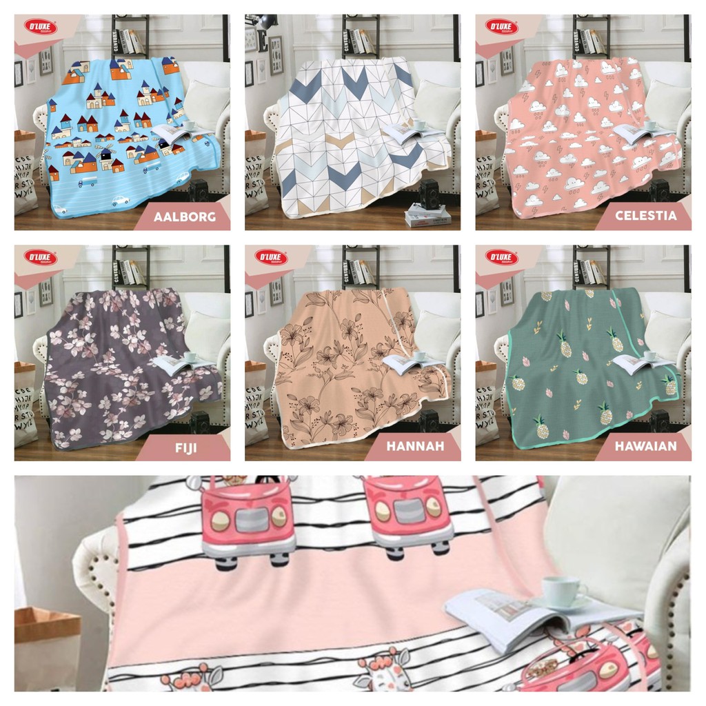 SELIMUT FLANNEL KINTAKUN UK. 160x200 ABEL, CELESTIA FIJI, AALBORG, HANNAH, ZIRAFA, HAWAIAN