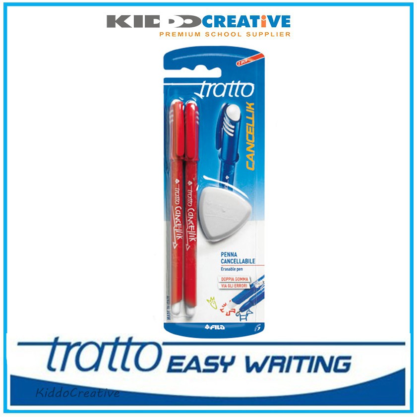 

TRATTO CANCELLIK RED 2PCS + ERASER #41702
