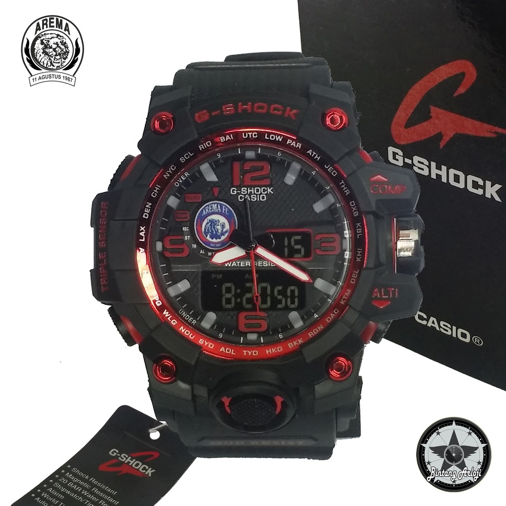 { EXCLUSIVE } JAM TANGAN AREMA DUAL TIME (LIST MERAH)